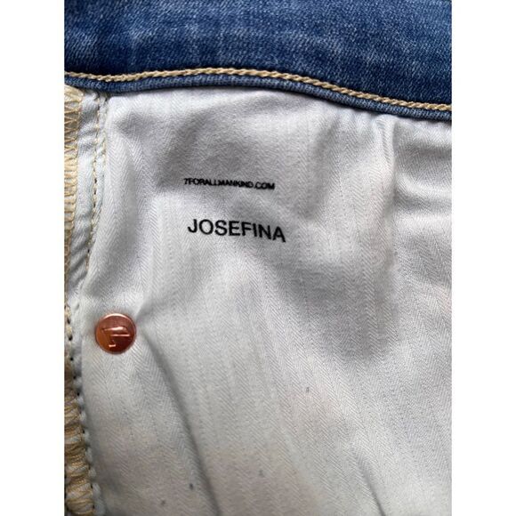 7 For All Mankind 7FAM Josefina Slim Boyfriend Mid Rise Crop in Formosa, Size 32 - Picture 10 of 16
